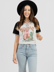 Women's Mineral Wash “Wigwam” Graphic Short Sleeve Tee DL-T007