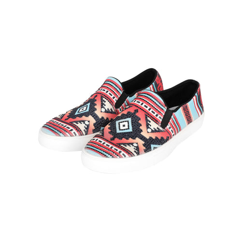 800-S018 Montana West Western Aztec Print Canvas Shoes - By Case