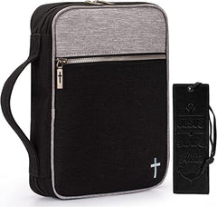 MWC-126 Montana West Canvas Bible Cover - Black-Gray