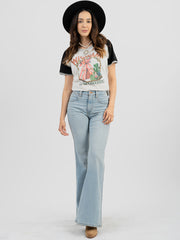 Women's Mineral Wash “Wigwam” Graphic Short Sleeve Tee DL-T007
