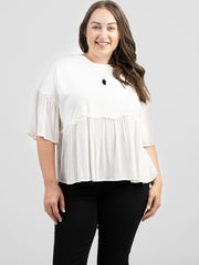American Bling Women Jersey Contrast Crepe Viscose Plus Size Top AB-T1027（Prepack 6 Pcs）