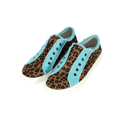 900-S002 Montana West Leopard Hair-On Canvas Shoes - By Case (12 Paris/Case)