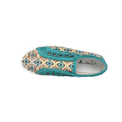 900-S045 Montana West Aztec Print Bling Canvas Shoes - By Case (12 Pairs/Case)
