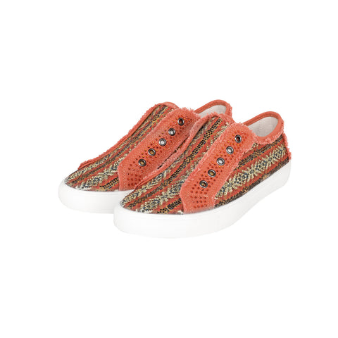 900-S046 Montana West Aztec Print Bling Canvas Shoes - By Case (12 Pairs/Case)