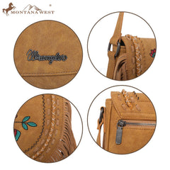 Wrangler Embroidered Floral Fringe Crossbody - Montana West World