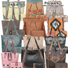 AB-076W American Bling Handbag/Backpack & Wallet Set Pre-pack (12Set/Case)