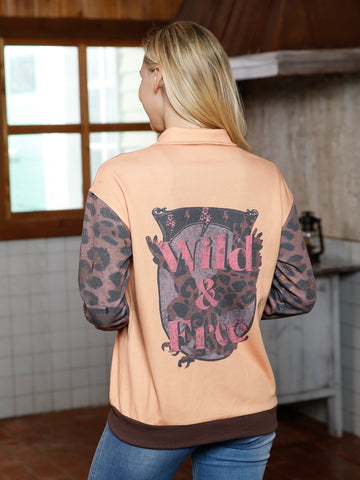 American Bling Women Patchwork Leopard Print Full Zip Jacket AB-H3009 (Prepack 7 Pcs)