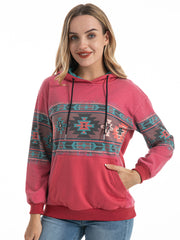 American Bling Women Aztec Graphic Hoodie AB-H4008