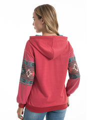American Bling Women Aztec Graphic Hoodie AB-H4008