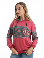 American Bling Women Aztec Graphic Hoodie AB-H4008