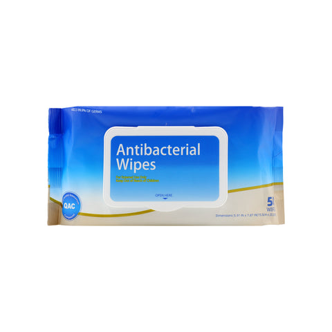 Antibacterial Wipes Resealable Bag (50 Count)