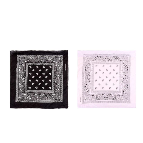 BDN14-01  Montana West  Bandana Paisley Print - Black & White (12 PCS)