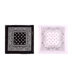 BDN14-01  Montana West  Bandana Paisley Print - Black & White (12 PCS)