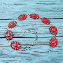 BLT220120-01   Western Stone Concho Link Chain Belt