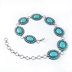BLT220120-04  Western Stone Concho Link Chain Belt