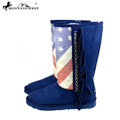 BST-US02 Montana West American Pride Collection Boots -Navy By Size