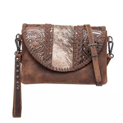 RLC-L157 Montana West Real Leather Tooled Collection Crossbody/Wristlet