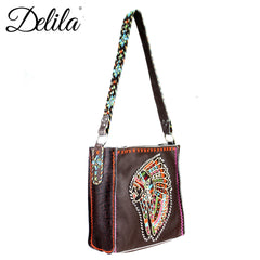 CLT-631I Delila 100% Genuine Leather Hand Embroidered Collection Mini Tote