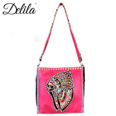 CLT-631I Delila 100% Genuine Leather Hand Embroidered Collection Mini Tote