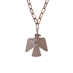 NKS220926-02 Copper Chain With Thunderbird Pendant Necklace