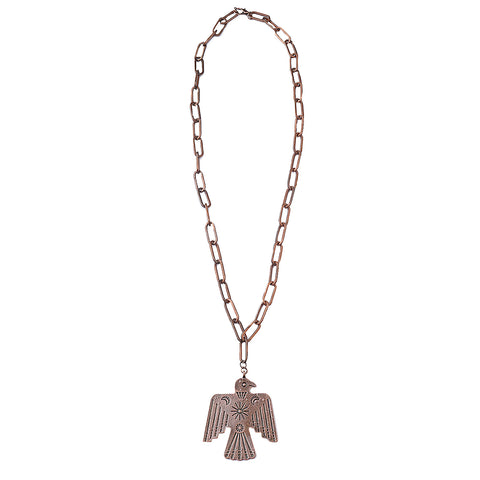 NKS220926-02 Copper Chain With Thunderbird Pendant Necklace