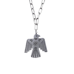 NKS220926-02 Silver Chain With Thunderbird Pendant Necklace