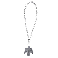 NKS220926-02 Silver Chain With Thunderbird Pendant Necklace