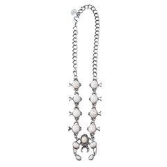 BOT160905-01 Silver Chain With Bead Knotted Necklace