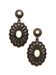 ER180525-04 Flower-Shaped Dangling Earring with Turquoise