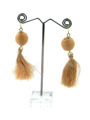 ERZ170525 Thread Ball and Tassel Earring