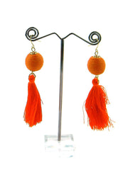 ERZ170525 Thread Ball and Tassel Earring