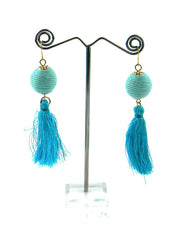 ERZ170525 Thread Ball and Tassel Earring