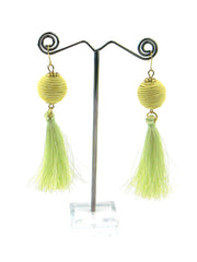 ERZ170525 Thread Ball and Tassel Earring