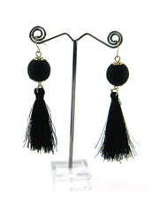 ERZ170525 Thread Ball and Tassel Earring