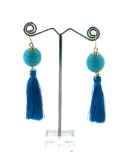 ERZ170525 Thread Ball and Tassel Earring