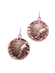 Plating Indian Head W/ Grass Edge Earring ERZ171025 19-21