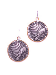 Plating Indian Head W/ Grass Edge Earring ERZ171025 19-21