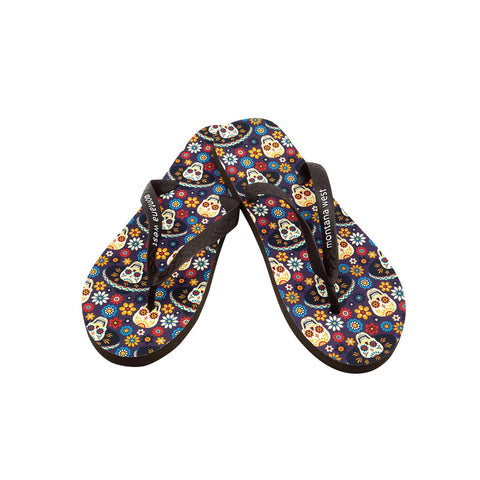 FF-2004 Montana West Sugar Skull Collection Men's Flip Flops BY CASE (24PCS)