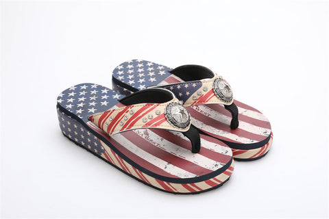 American Pride Flag Flip Flops For Women by Montana West