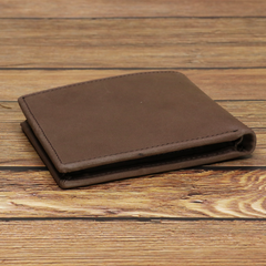 RFID-W002 Genuine Leather Men's Bi-Fold Wallet