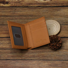 RFID-W001 Genuine Leather Men's Bi-Fold Wallet