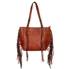 MWRG-038 Montana West Hand Painted Real Leather Collection Concealed Carry Tote-Brown