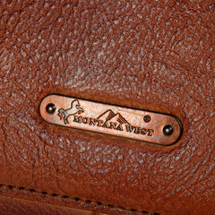 MWRG-038 Montana West Hand Painted Real Leather Collection Concealed Carry Tote-Tan