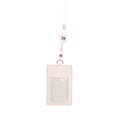 IDT-001  Montana West Real Leather Retractable ID Card Holder Reel Badge with Lanyard
