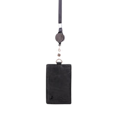 IDT-001  Montana West Real Leather Retractable ID Card Holder Reel Badge with Lanyard