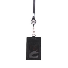 IDT-001  Montana West Real Leather Retractable ID Card Holder Reel Badge with Lanyard