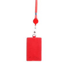 IDT-001  Montana West Real Leather Retractable ID Card Holder Reel Badge with Lanyard