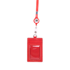 IDT-001  Montana West Real Leather Retractable ID Card Holder Reel Badge with Lanyard