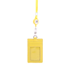 IDT-001  Montana West Real Leather Retractable ID Card Holder Reel Badge with Lanyard