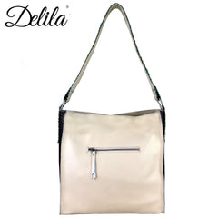 LAT-630L Delila 100% Genuine Leather Hand Embroidered Collection Tote Bag